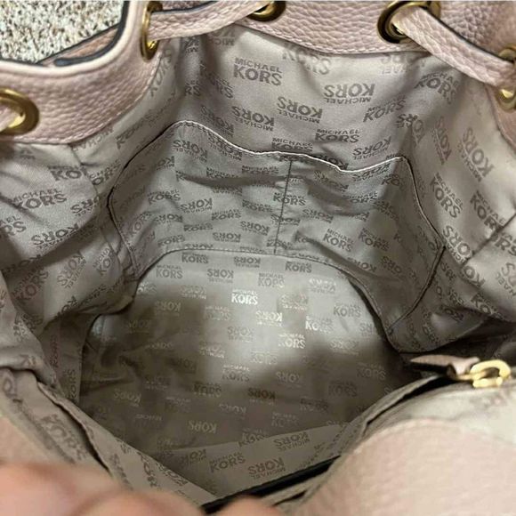 Michael Kors MK Designer Light Pink Leather Backpack Shoulder Bag